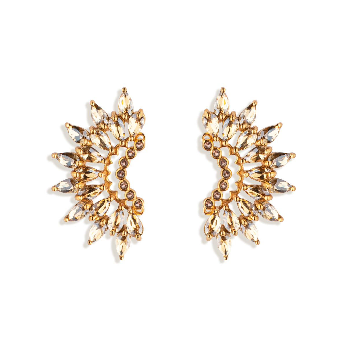 Crystal Madeline Crescent Earrings Clear – Crystal Stud Earrings