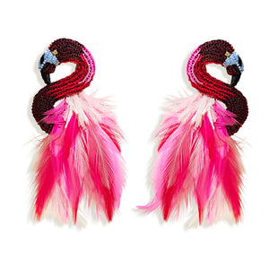 Mignonne Gavigan Flamingo Earrings Hot Pink