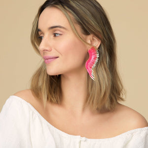 Mignonne Gavigan Madeline Earrings in hot pink color