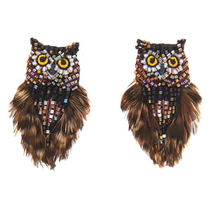 Mignonne Gavigan Mini Brown Owl Earrings