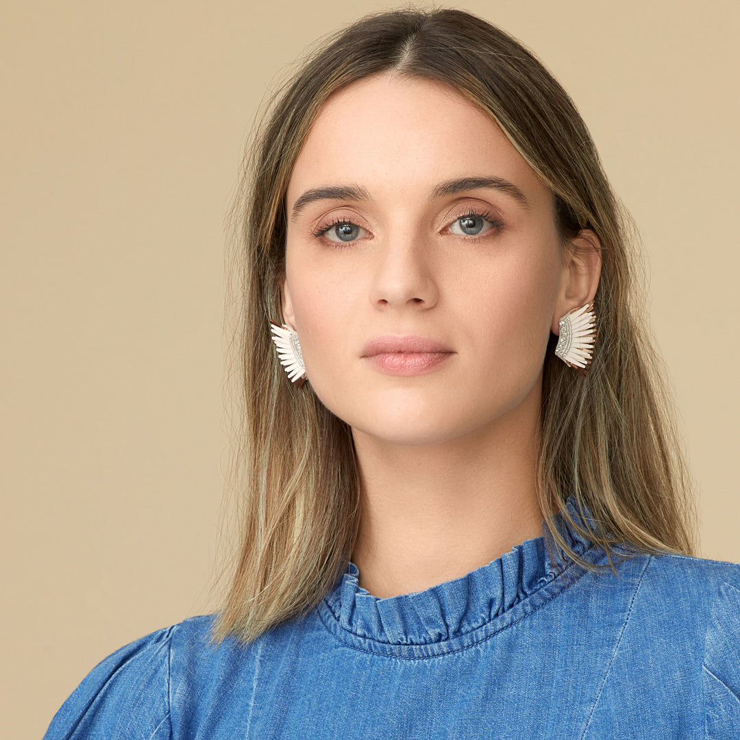 MINI MADELINE EARRINGS Cerulean Gold AND GOLD by MIGNONNE GAVIGAN main image 1