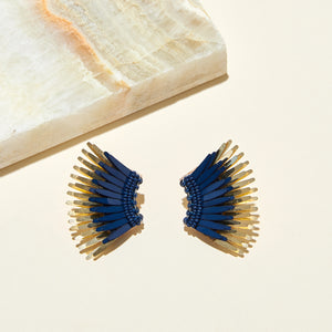 Mini Madeline Earrings Navy Gold