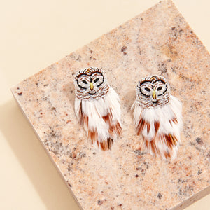 Mignonne Gavigan Mini White Owl Earrings