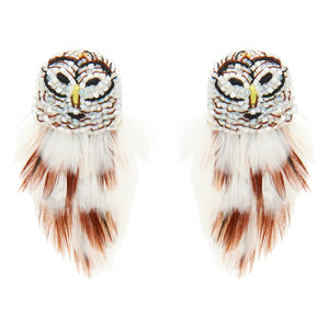 Mignonne Gavigan Mini White Owl Earrings