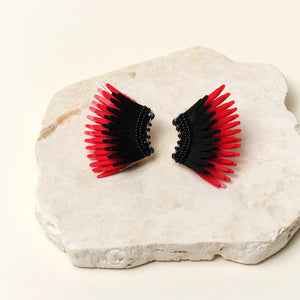 Mini Madeline Earrings Black Red
