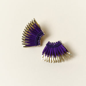 Mini Madeline Earrings Purple Gold