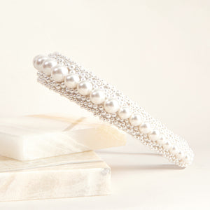 Lela Pearl Headband White
