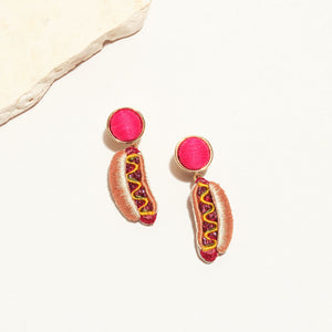 Hot Dog Drop Earrings Multi