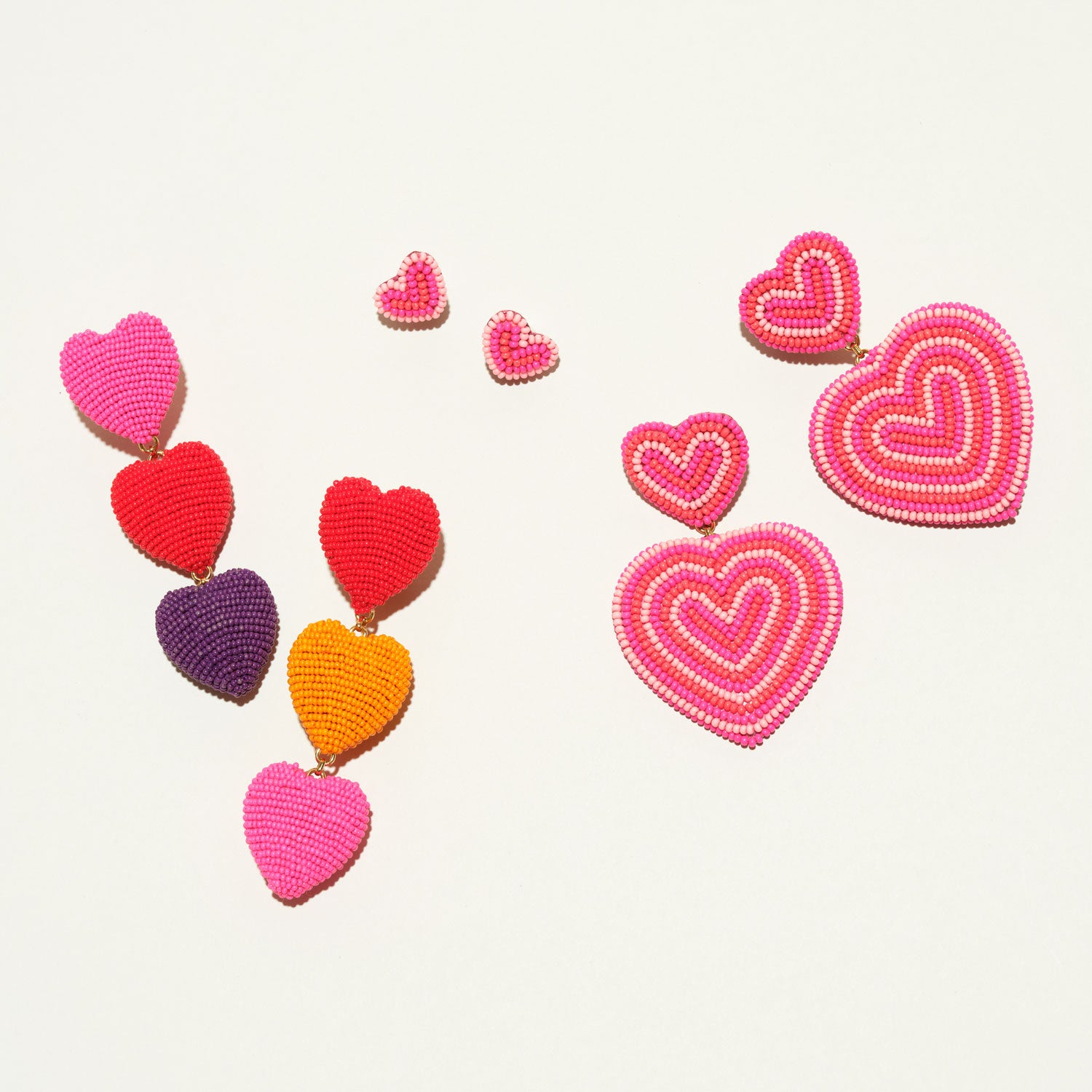 Petite Vivi Stud Earrings Pink Red