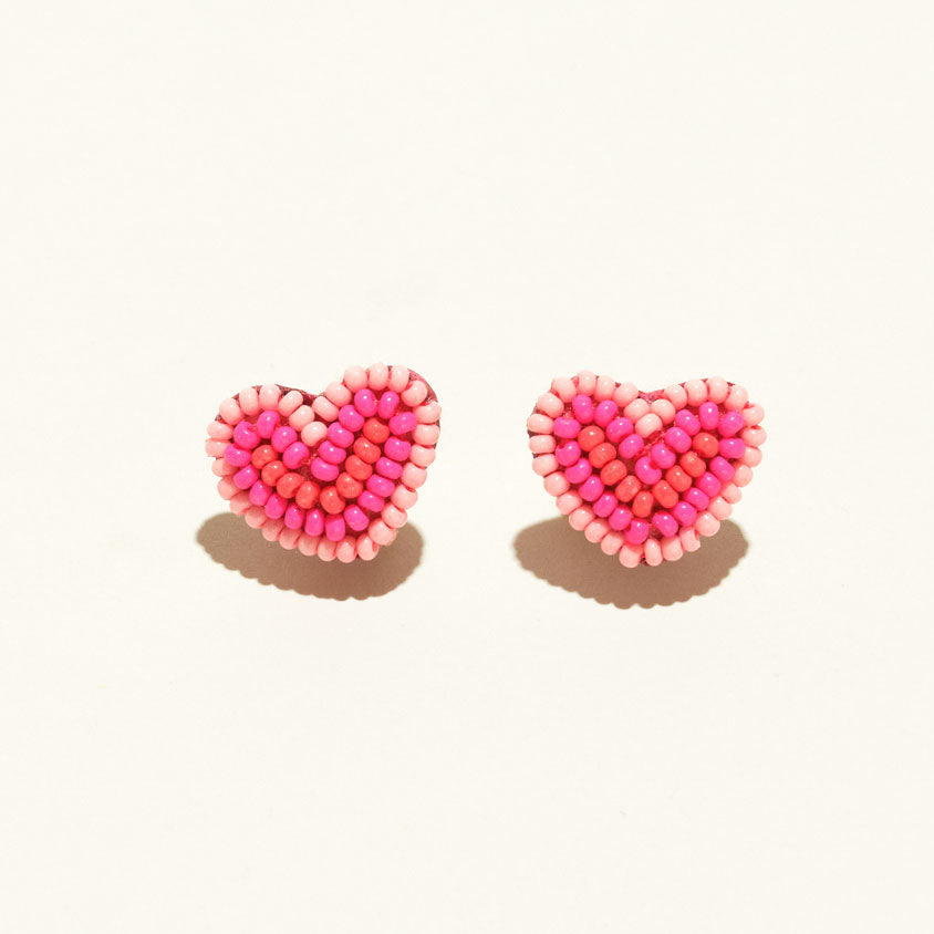 Petite Vivi Stud Earrings Pink Red