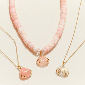 CARM.N X Mignonne Gavigan Shell Chain Necklace Pink