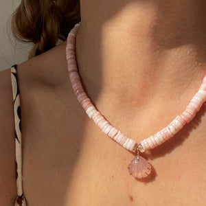 CARM.N X Mignonne Gavigan Shell Necklace Light Pink